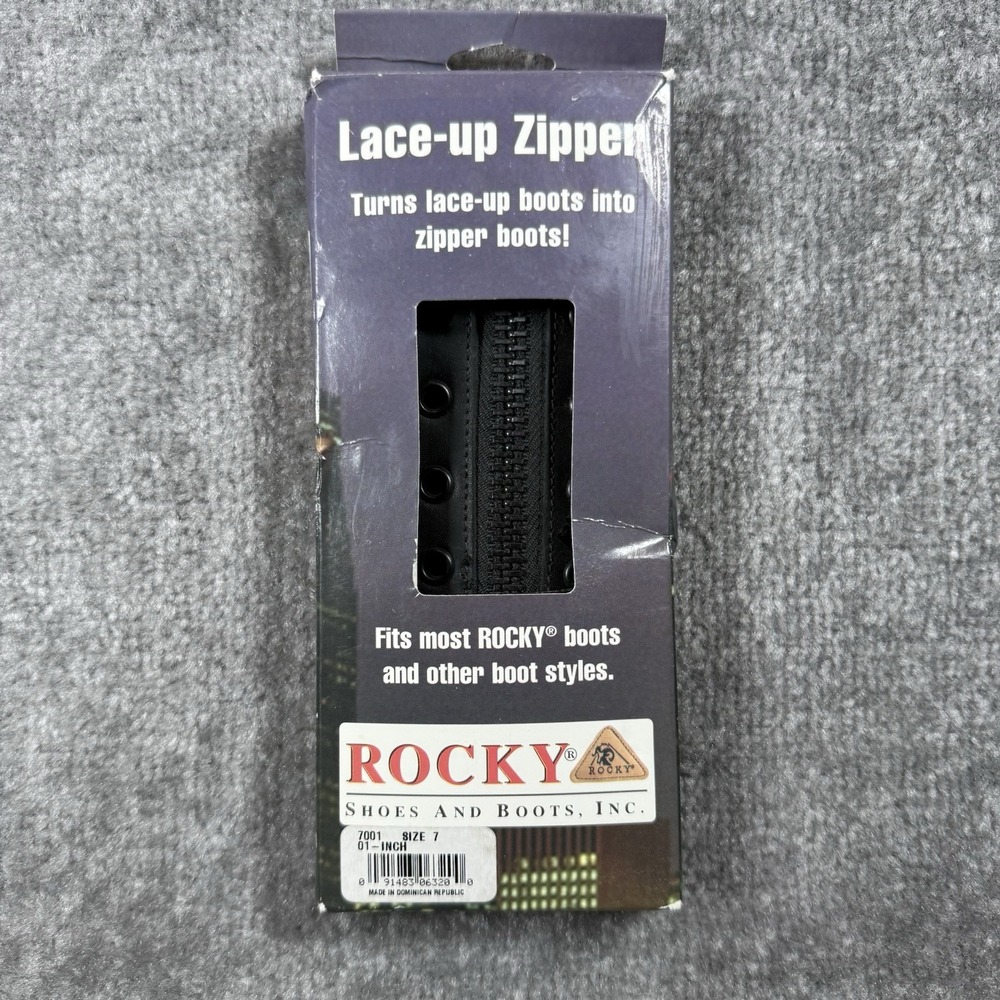 Rocky Lace Up Boot Zipper Inserts Lace In Black